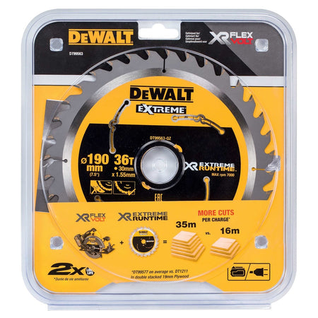 DeWALT Cirkelzaagblad DT99563-QZ Xtreme Runtime 190x30 mm 36T CSB-703372