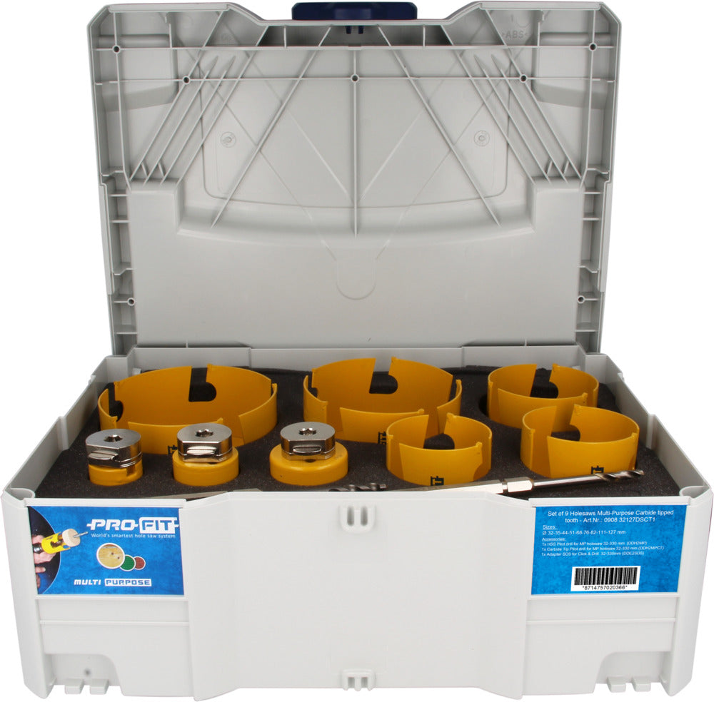 ProFit Multi Purpose Gatzagenset In Systainer 32-35-44-51-68-76-82-111-127mm 9st-705296