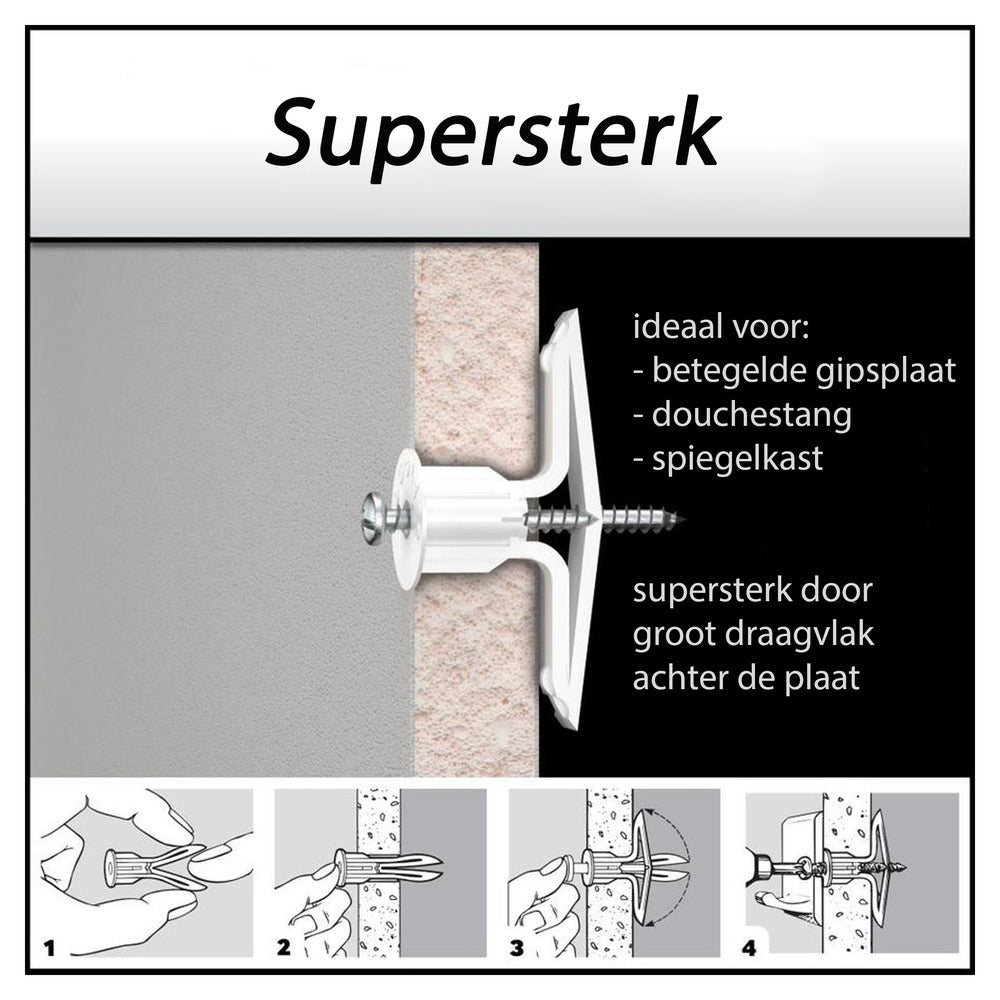 Toggler Hollewandplug TC Polypropyleen Wanddikte 15-19mm 40st-708117