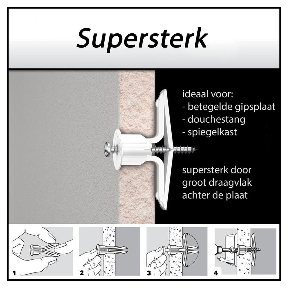 Toggler Hollewandplug TC Polypropyleen Wanddikte 15-19mm 40st-708117