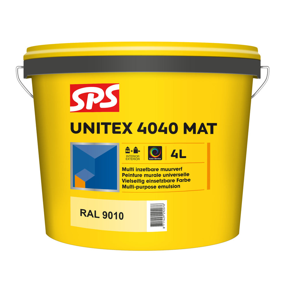 SPS Muurverf Unitex 4040 Mat RAL9010 4L-711547