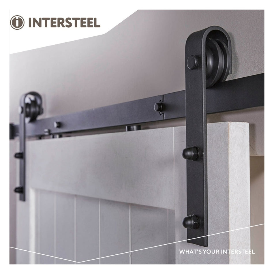 Intersteel schuifdeursysteem basic 200 cm mat zwart 100 kg-717490
