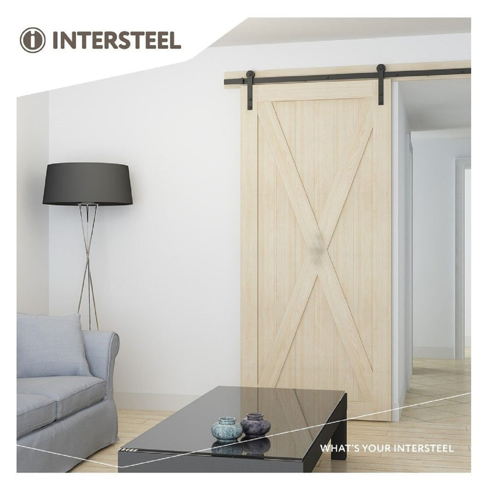 Intersteel schuifdeursysteem basic 200 cm mat zwart 100 kg-717490