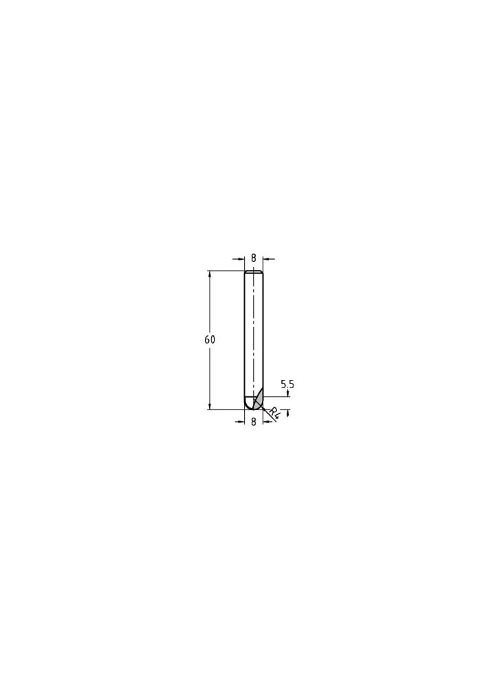 JSO-TR Holprofielfrees HW Radius 4,0 mm, schacht 8 mm-717578
