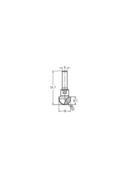 JSO-TR Holprofielfrees HW Radius 9,5 mm, schacht 8 mm-717580