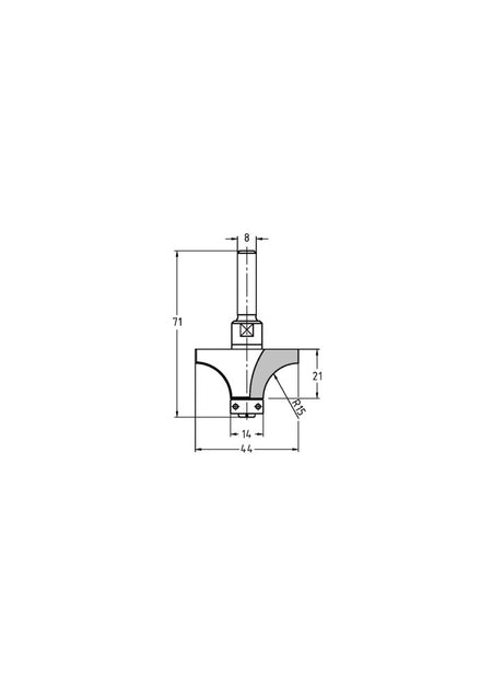 JSO-TR Afrondfrees HW 15 mm, schacht 8 mm-717590