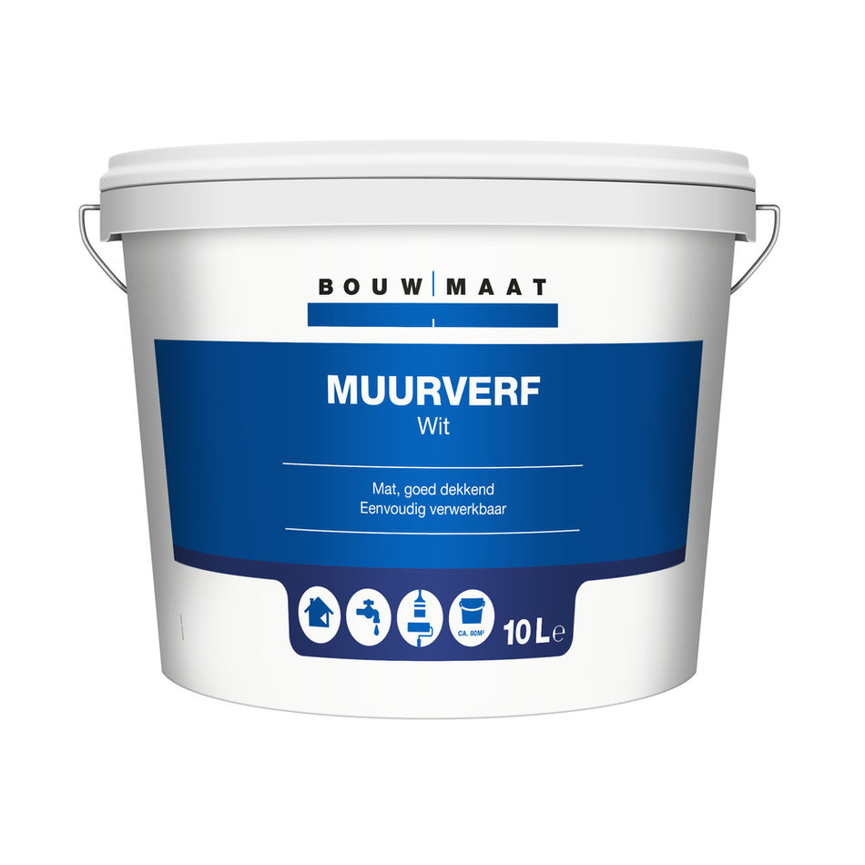 Bouwmaat Muurverf Wit 10L-718691