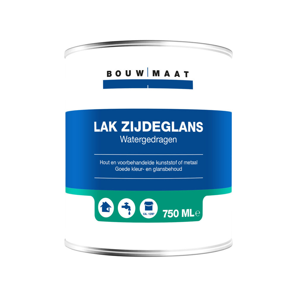 Bouwmaat Zijdeglans Lak Acryl Zwart 750ml-718712