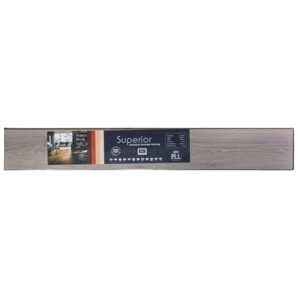 Superior Laminaat 7mm 2V-groef lichtgrijs eiken 19,3x138cm 2,4m2 70% PEFC-719862