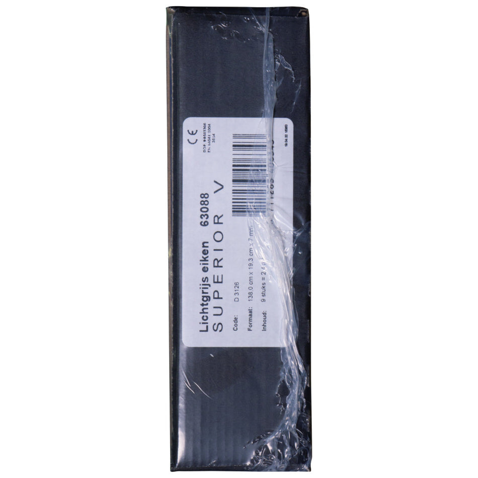 Superior Laminaat 7mm 2V-groef lichtgrijs eiken 19,3x138cm 2,4m2 70% PEFC-719862