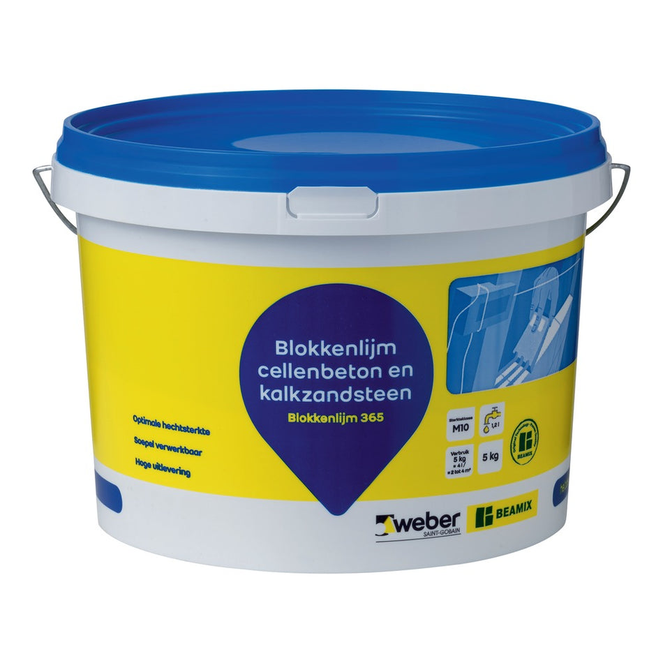 Weber Beamix Blokkenlijm 365 voor cellenbeton en kalkzandsteen 5 kg-725149