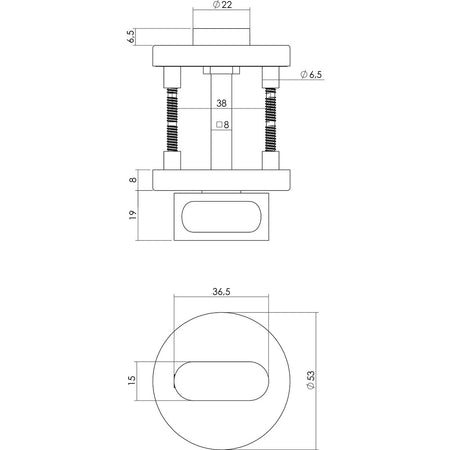 Intersteel WC-sluiting 8mm Met Metalen Onderrozet 7mm Nokken RVS-727737