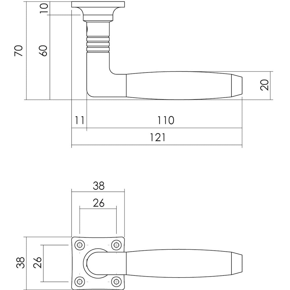 Intersteel Deurkruk Ton Basic + Vierkant Rozet Mat Nikkel Ebbenhout-727747