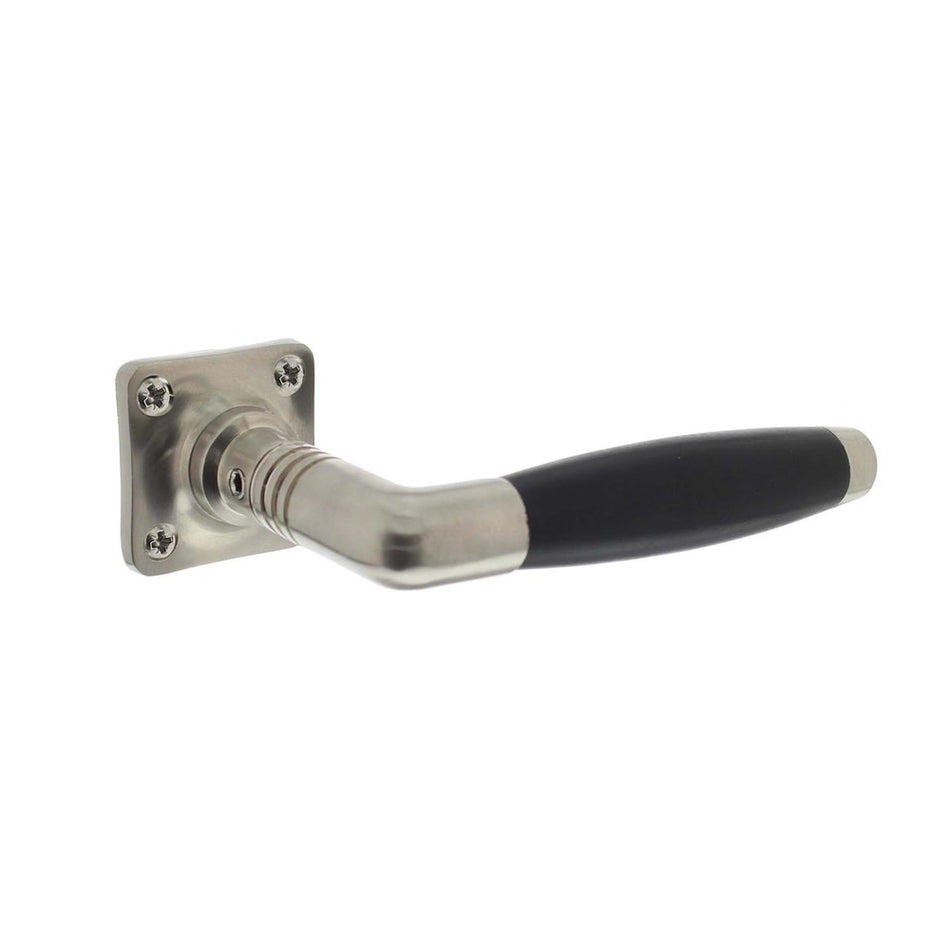 Intersteel Deurkruk Ton Basic + Vierkant Rozet Mat Nikkel Ebbenhout-727747