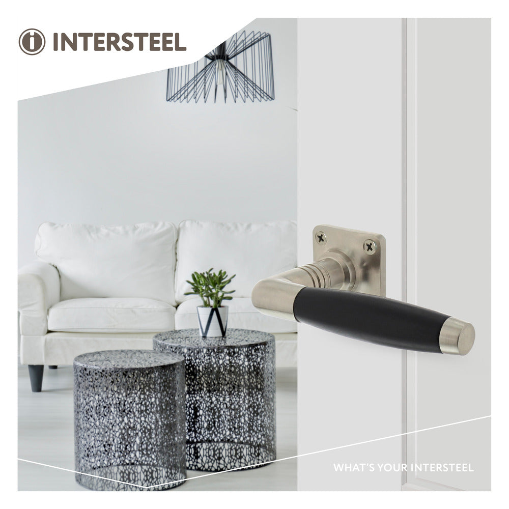 Intersteel Deurkruk Ton Basic + Vierkant Rozet Mat Nikkel Ebbenhout-727747