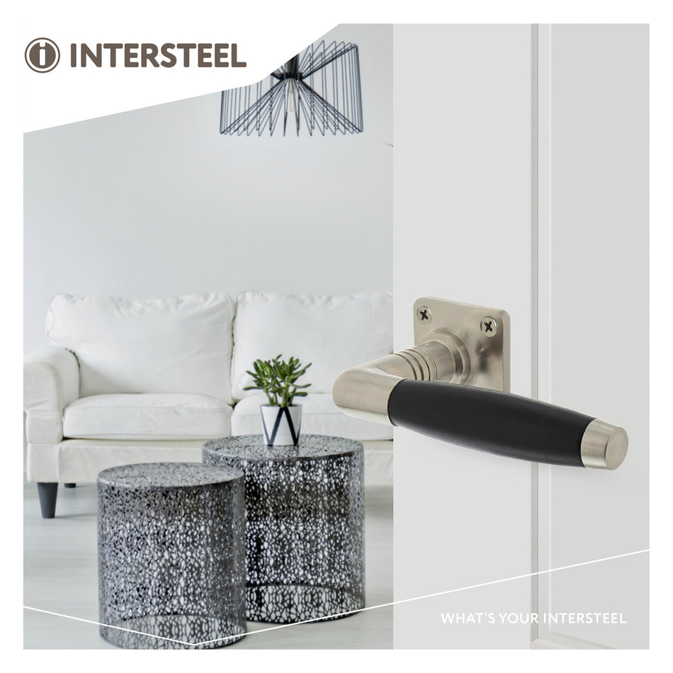 Intersteel Deurkruk Ton Basic + Vierkant Rozet Mat Nikkel Ebbenhout-727747