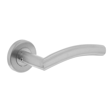 Intersteel Deurkruk Lisa/hoek 90gr. Basic Op Rond Geveerde Rozet diam. 53x9mm RVS Geborsteld-727769