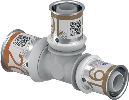 Uponor Press composiet T-stuk verlopend PPSU 20x16x16 mm 3 stuk-729288