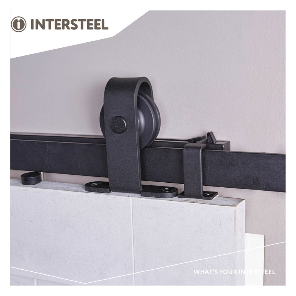 Intersteel schuifdeursysteem basic top 200 cm mat zwart 100 kg-730507
