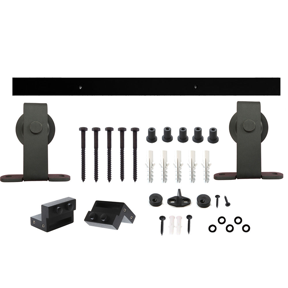 Intersteel schuifdeursysteem basic top 200 cm mat zwart 100 kg-730507