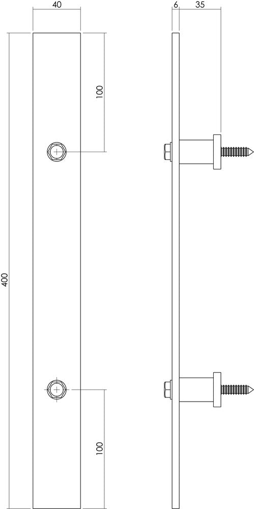 Intersteel handgreep 400x40 mm mat zwart-730508