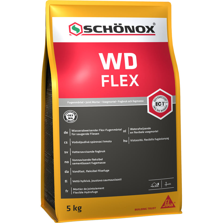 SCHÖNOX WD Flex Voegmortel Zilvergrijs Waterafwijzend 5kg-734096