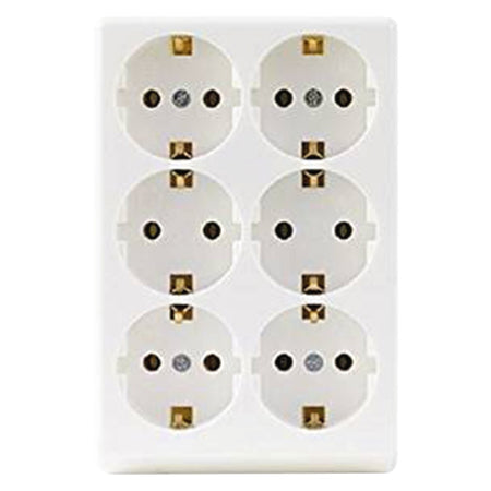 Contactdoos Opbouw 6-Voudig Polarwit Randaarde-741165