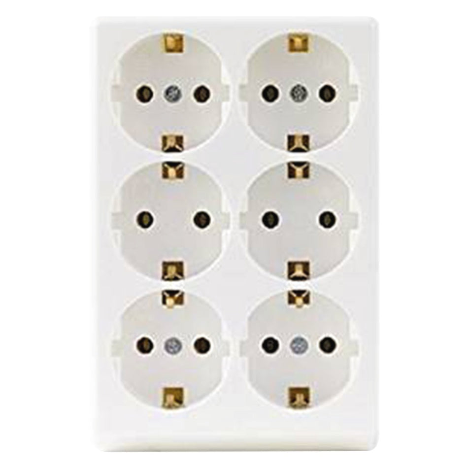 Contactdoos Opbouw 6-Voudig Polarwit Randaarde-741165