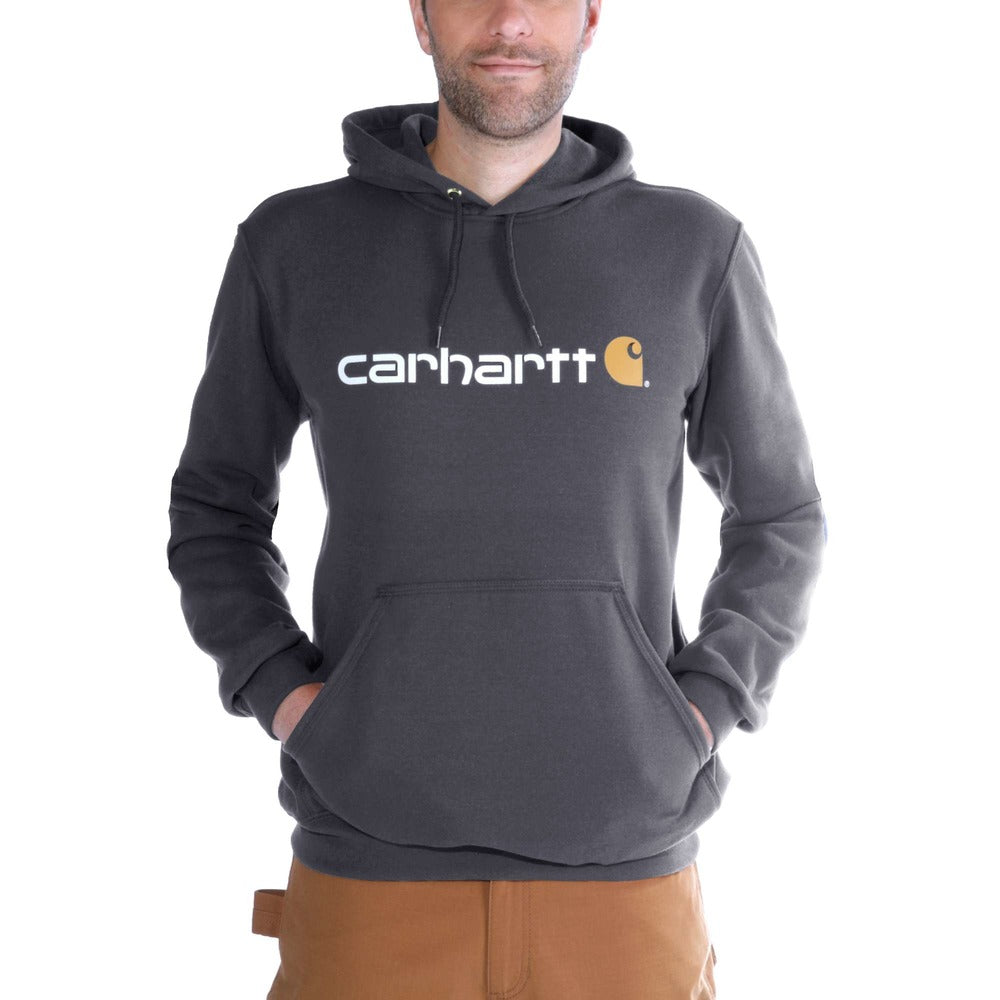 Carhartt Hoodie Signature Logo Antraciet Maat S-746425