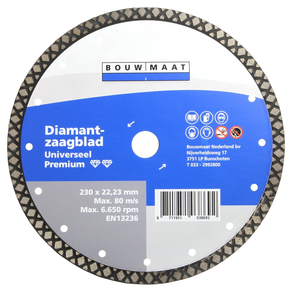 Bouwmaat Universeel Premium Diamantzaagblad 230mm-746598