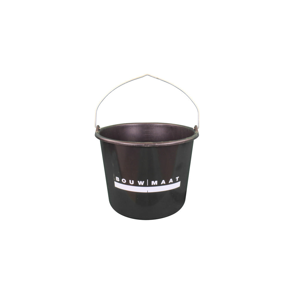 Bouwmaat Bouwemmer Gripline-D Zwart Met Beugel 12L-751767