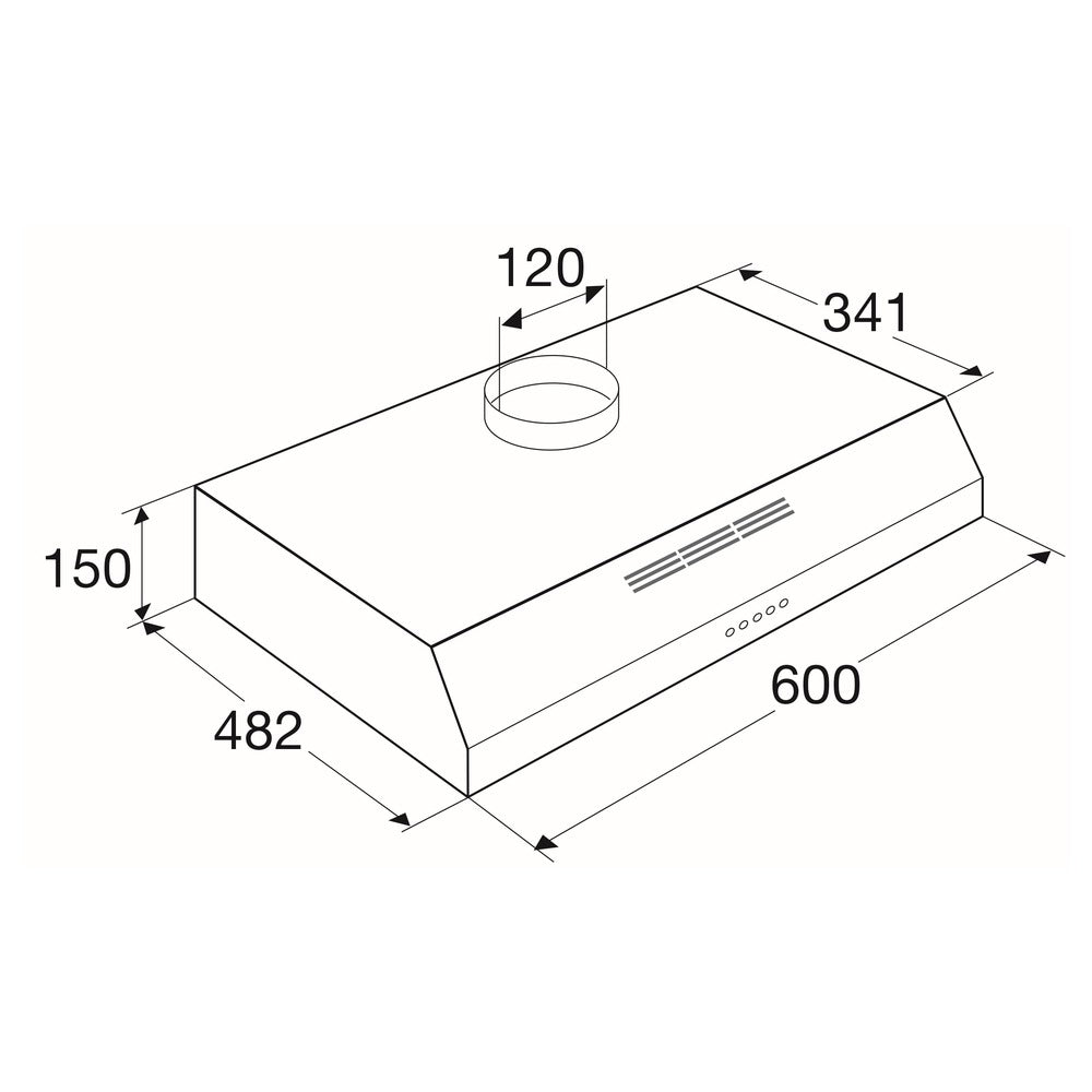Etna AO660RVS onderbouw afzuigkap 60 cm-751937