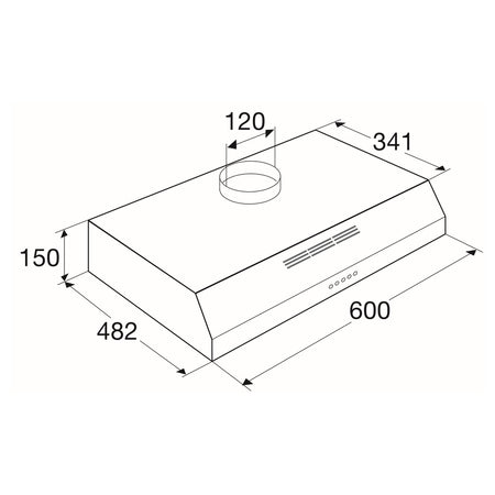 Etna AO660RVS onderbouw afzuigkap 60 cm-751937