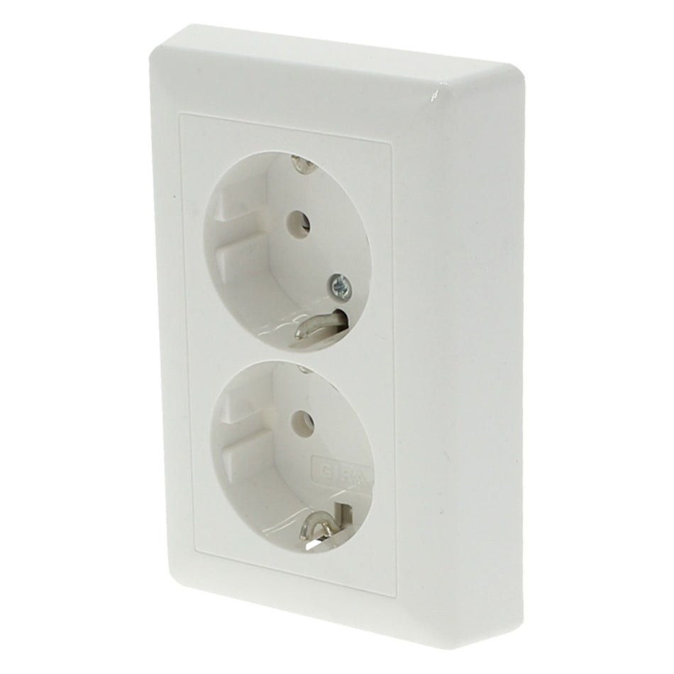Gira Contactdoos System 55 Inbouw 2-Voudig Polarwit Randaarde-752351