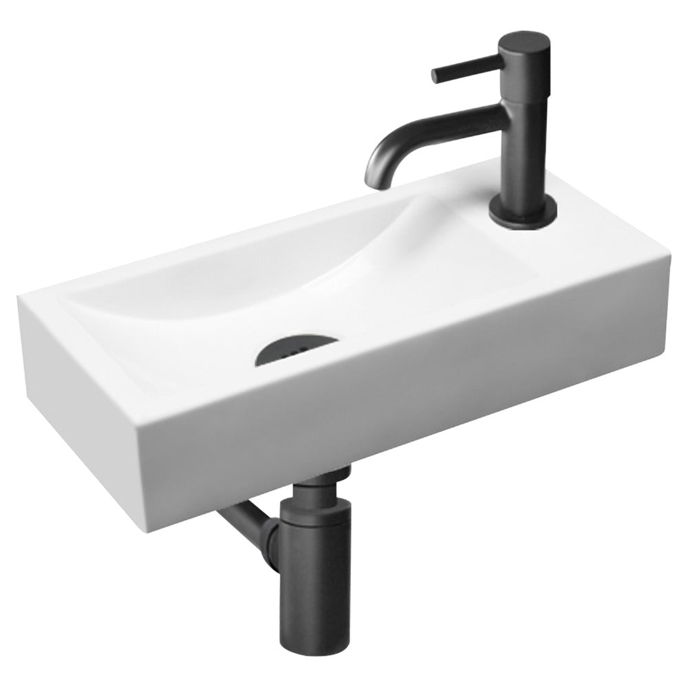 L'Aqua Fonteinset Brussel Wit en Mat Zwart 36x18x9cm-752946