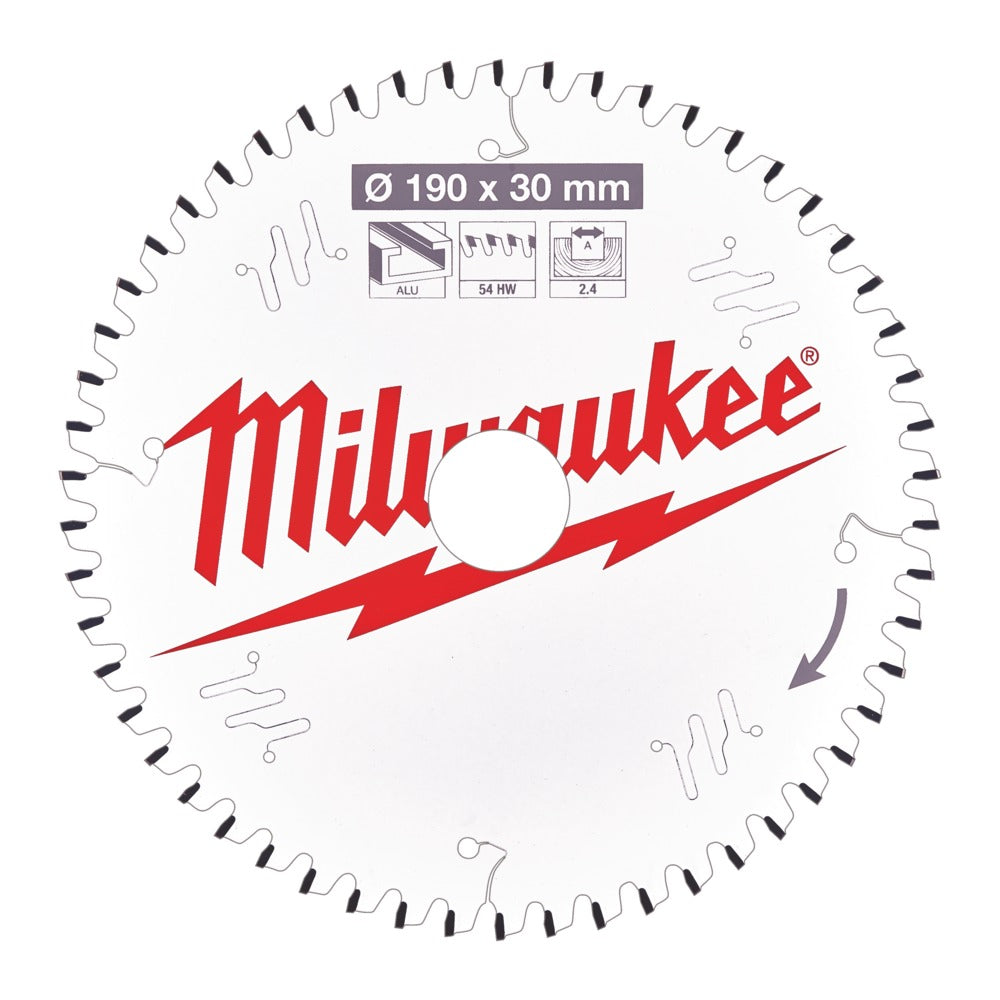 Milwaukee Cirkelzaagblad P Alu 54ATB 190x30x2,4mm-755633