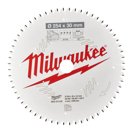 Milwaukee Cirkelzaagblad MS W 60ATB 254x30x3,0mm-756190