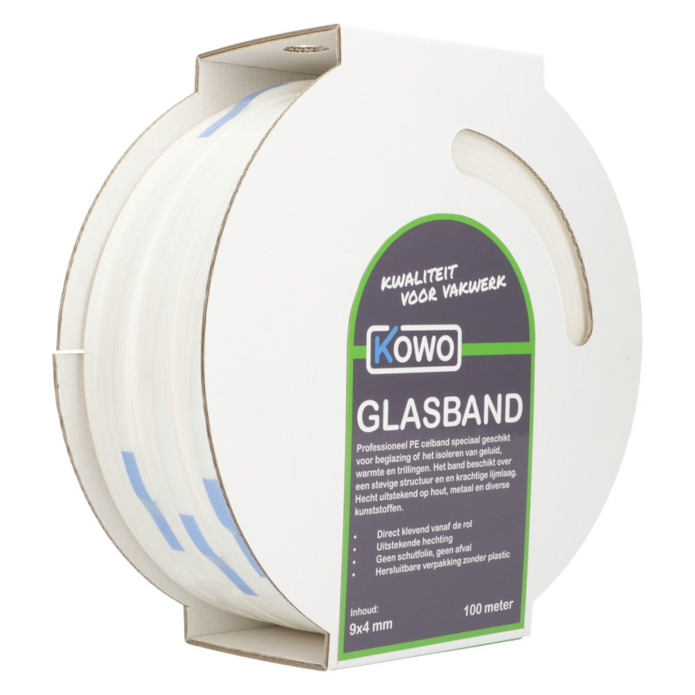 Kowo Glasband PE Wit 9x4mm 100m-756703