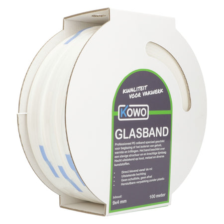 Kowo Glasband PE Wit 9x4mm 100m-756703