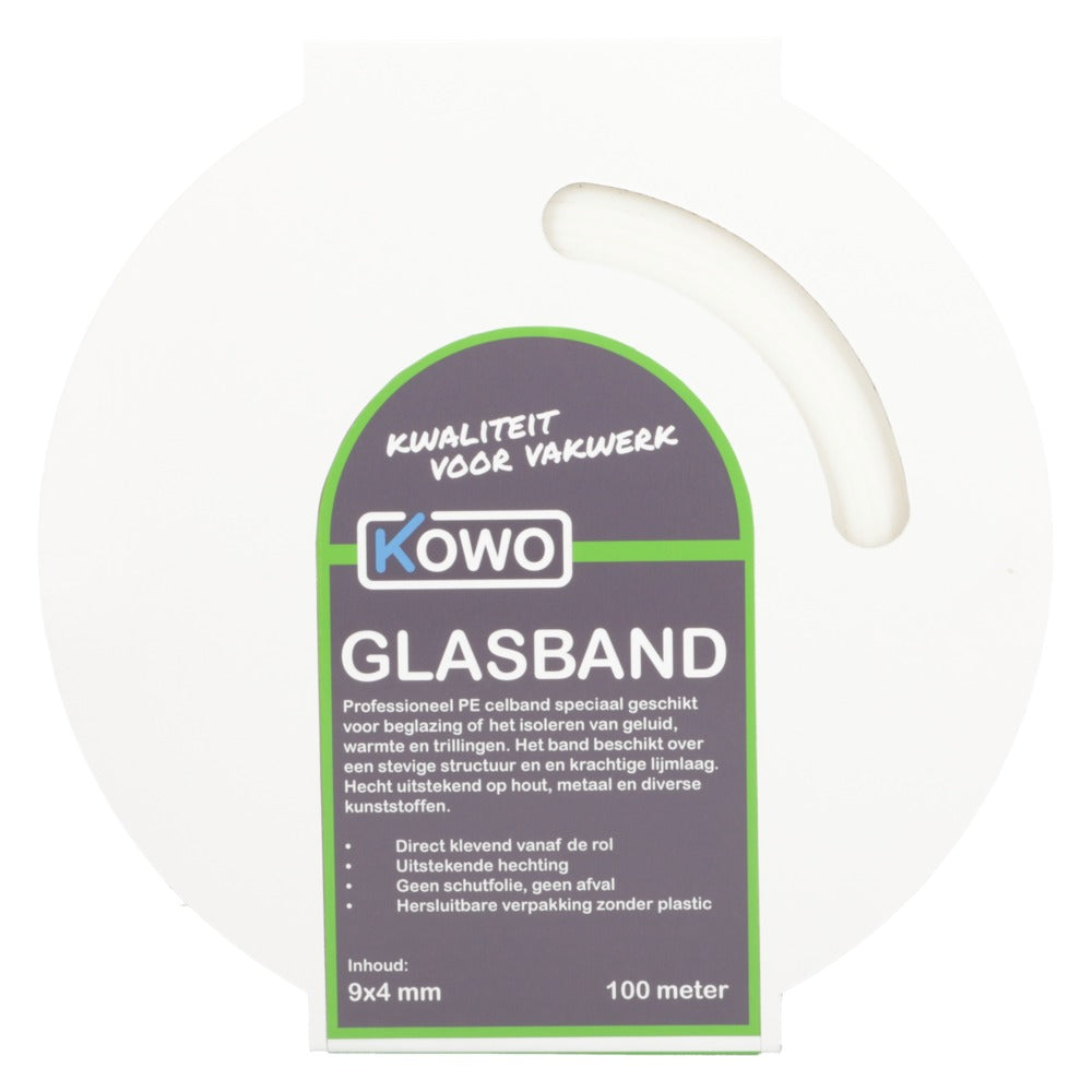Kowo Glasband PE Wit 9x4mm 100m-756703