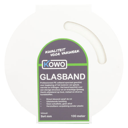 Kowo Glasband PE Wit 9x4mm 100m-756703