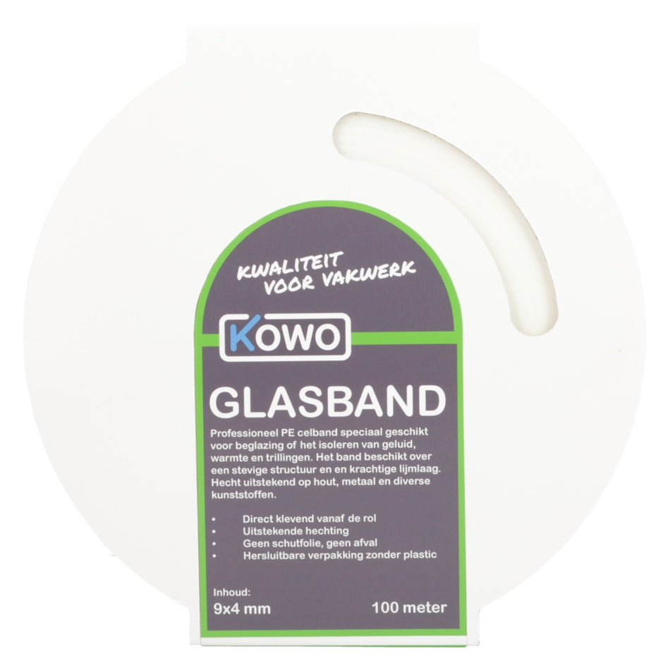 Kowo Glasband PE Wit 9x4mm 100m-756703