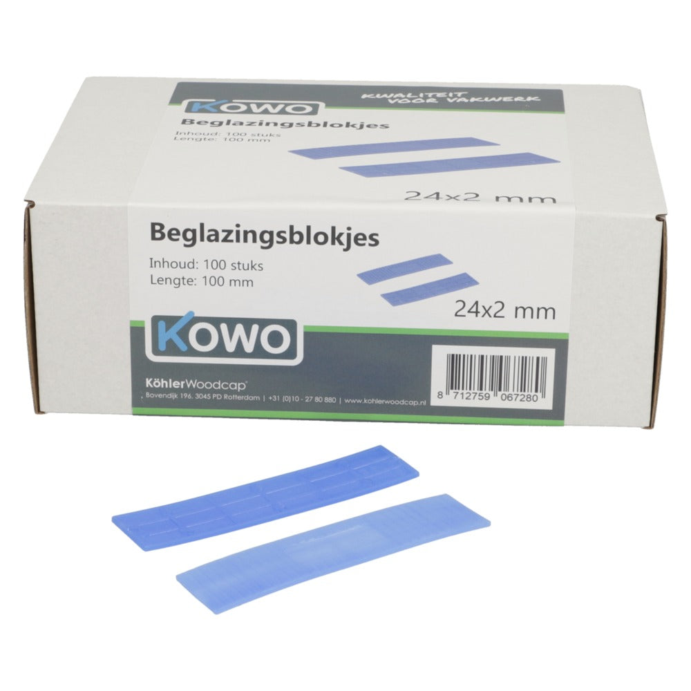Kowo Beglazingsblokjes 24x2x100mm 100st-756705