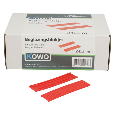 Kowo Beglazingsblokjes 24x3x100mm 100st-756706