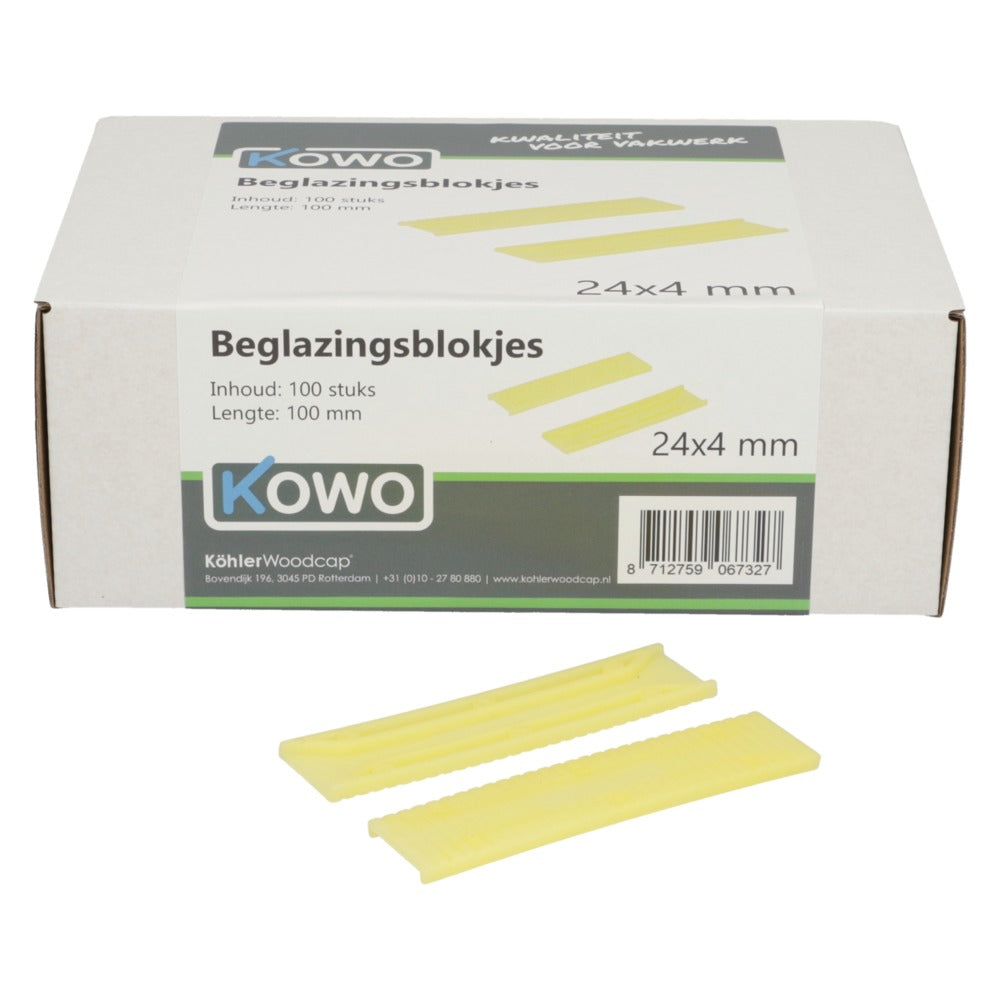 Kowo Beglazingsblokjes 24x4x100mm 100st-756707