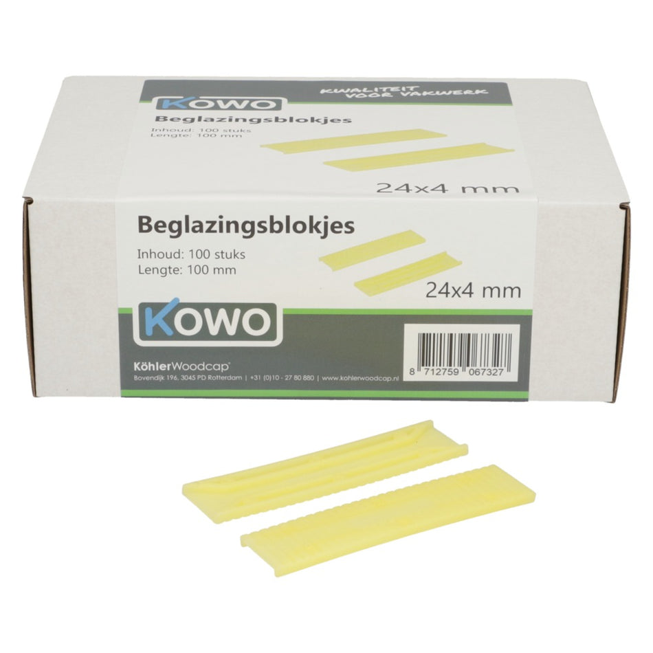 Kowo Beglazingsblokjes 24x4x100mm 100st-756707