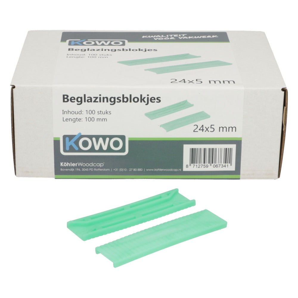 Kowo Beglazingsblokjes 24x5x100mm 100st-756708