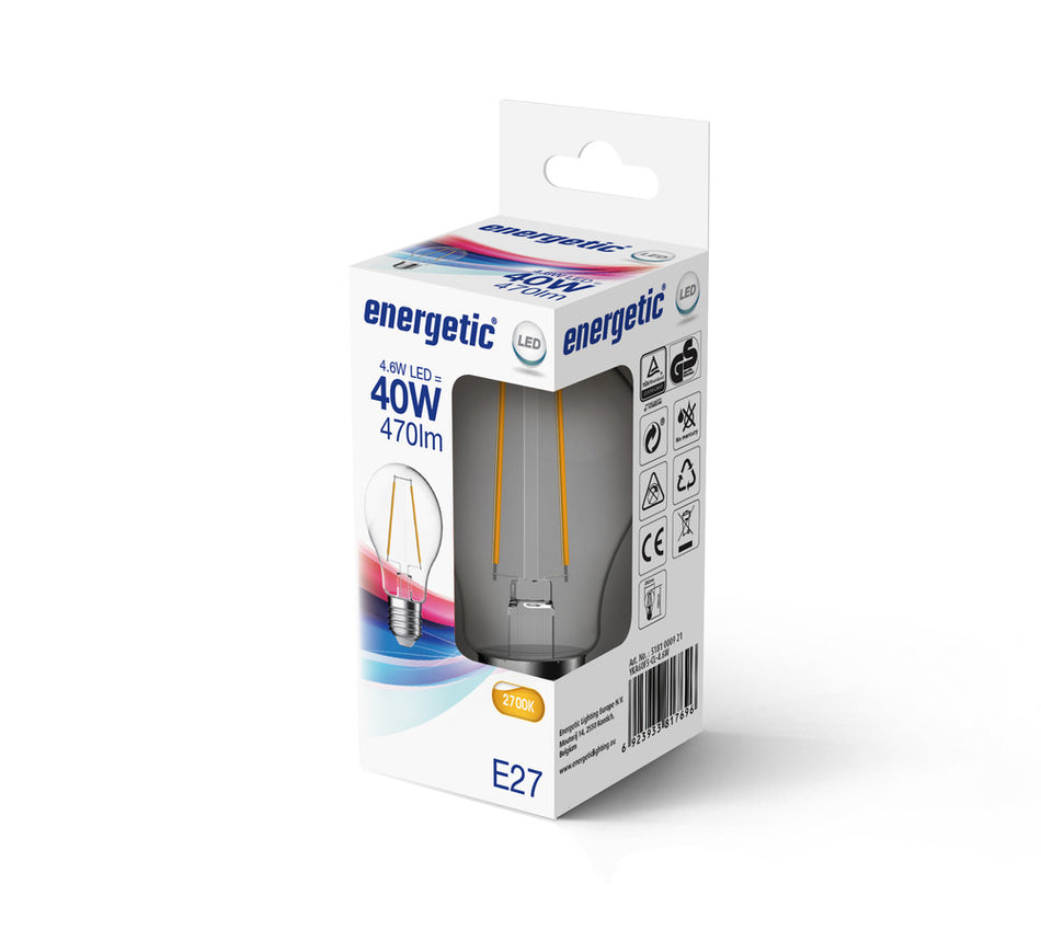 Energetic LED Lamp Peer 40W E27 Warmwit Helder-757405