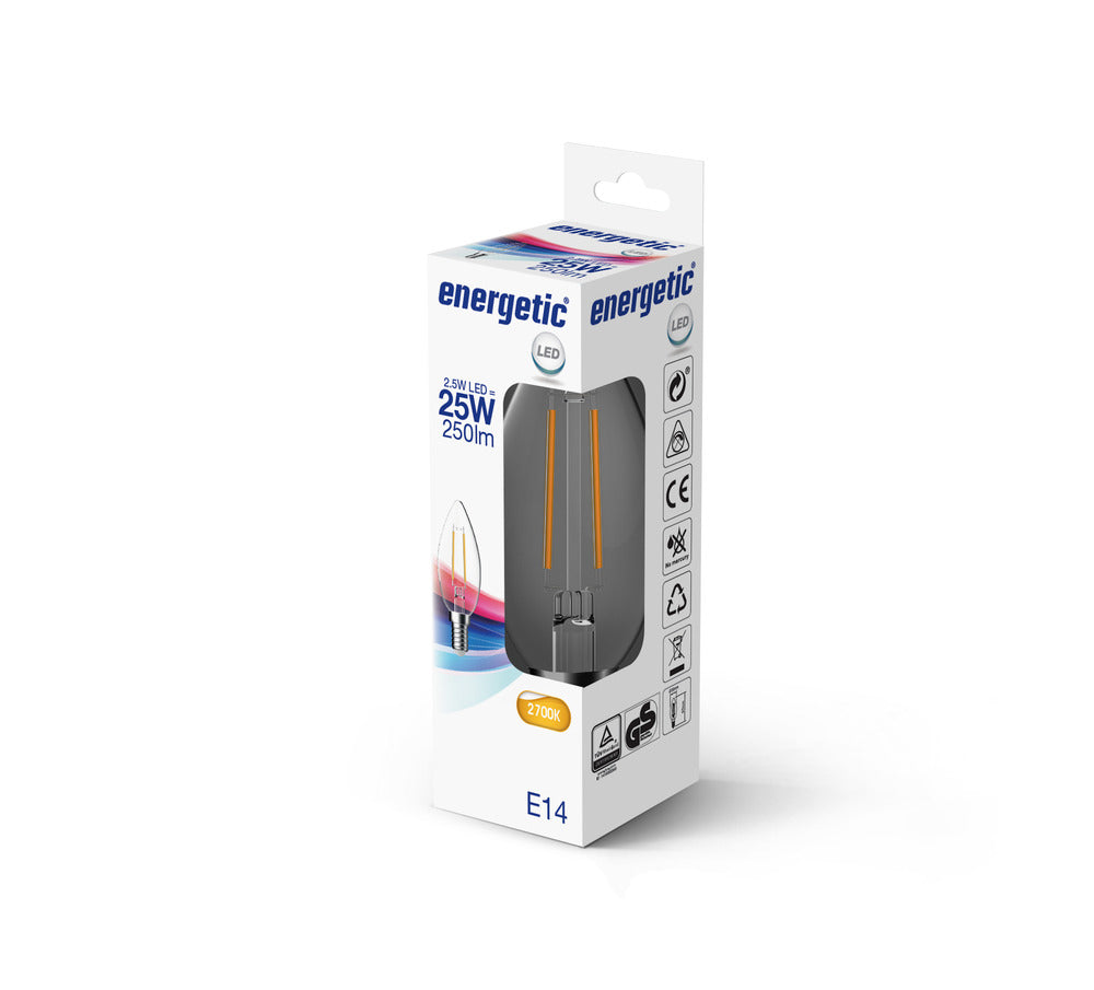 Energetic LED Lamp Kaars 25W E14 Warmwit Helder-757413