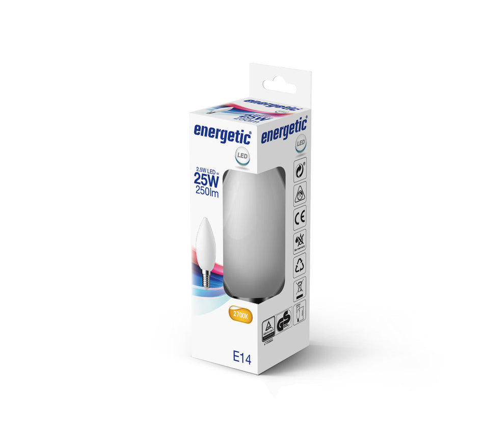 Energetic LED Lamp Kaars 25W E14 Warmwit Mat-757415